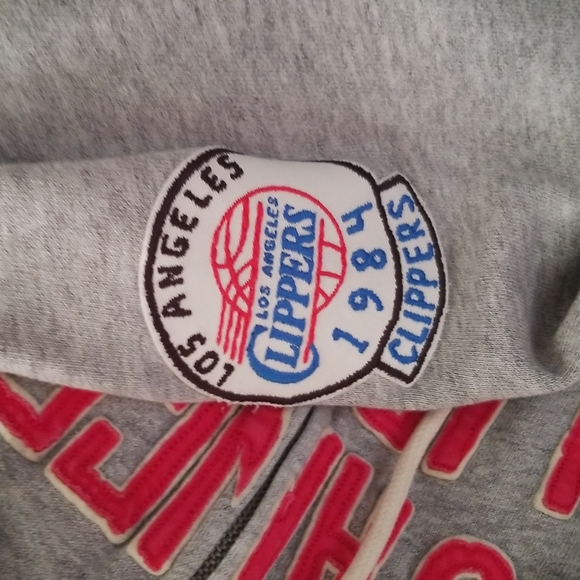 Grey Los Angeles Clippers Zip-up Hooded Sweatshirt - Picture 2 of 3
